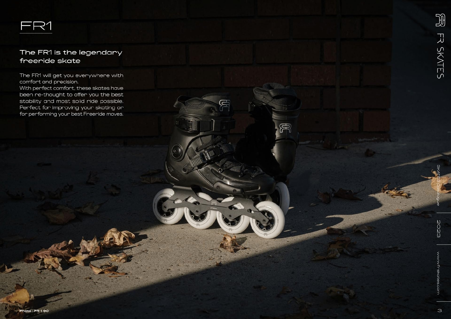 FR SKATES Roller Freeskate FR1 80 Gris Noir - 43
