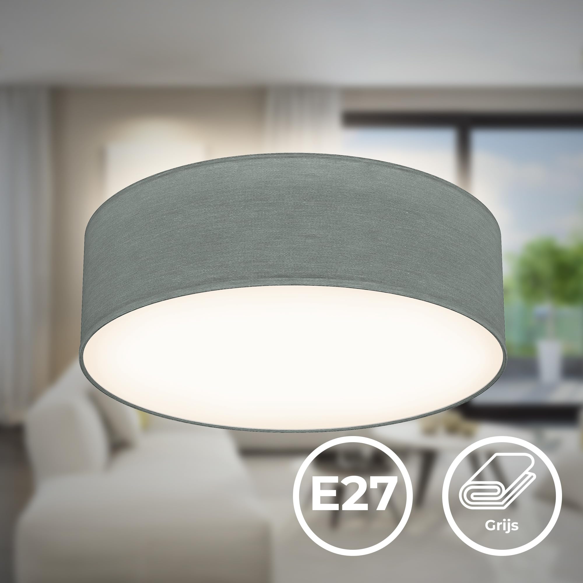 Plafondlamp, witte van stof kopen? Kijk snel