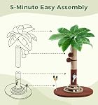 Made4Pets Cat Scratch Post with 4 Types of Interactive Cat Toys for Indoor Cats 27" Tall Sisal Rope Cat Scratcher Post for Kittens Cat Scratching Post with 2 Layer Wooden Ball & Rat Hole-Palm Tree(S)