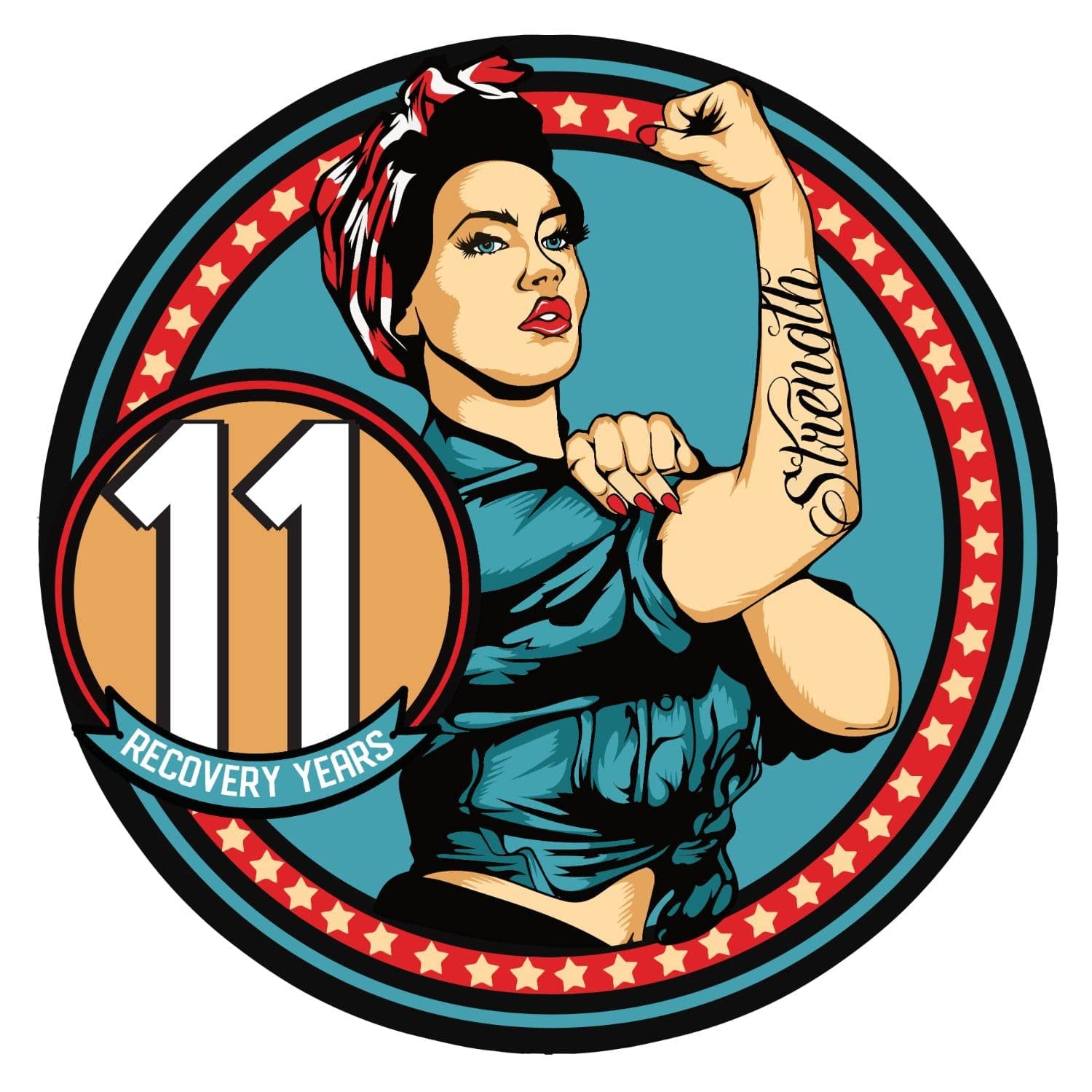 11 Year Rosie The Riveter AA, NA, Glossy, Medallion, Chip, Token, Coin