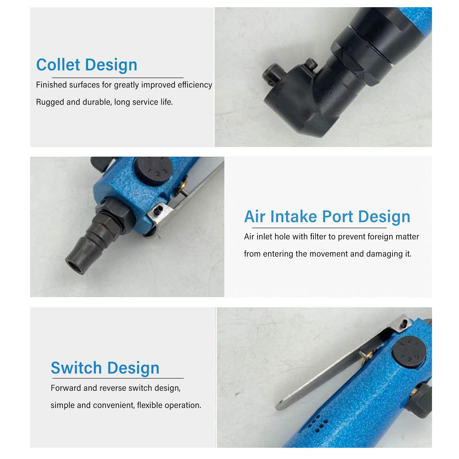 Avvitatore pneumatico a mano, avvitatore ad aria a angolo retto con struttura in acciaio legato da 9000 giri/min, utensile pneumatico compatto senza fili per vetro, ceramica e