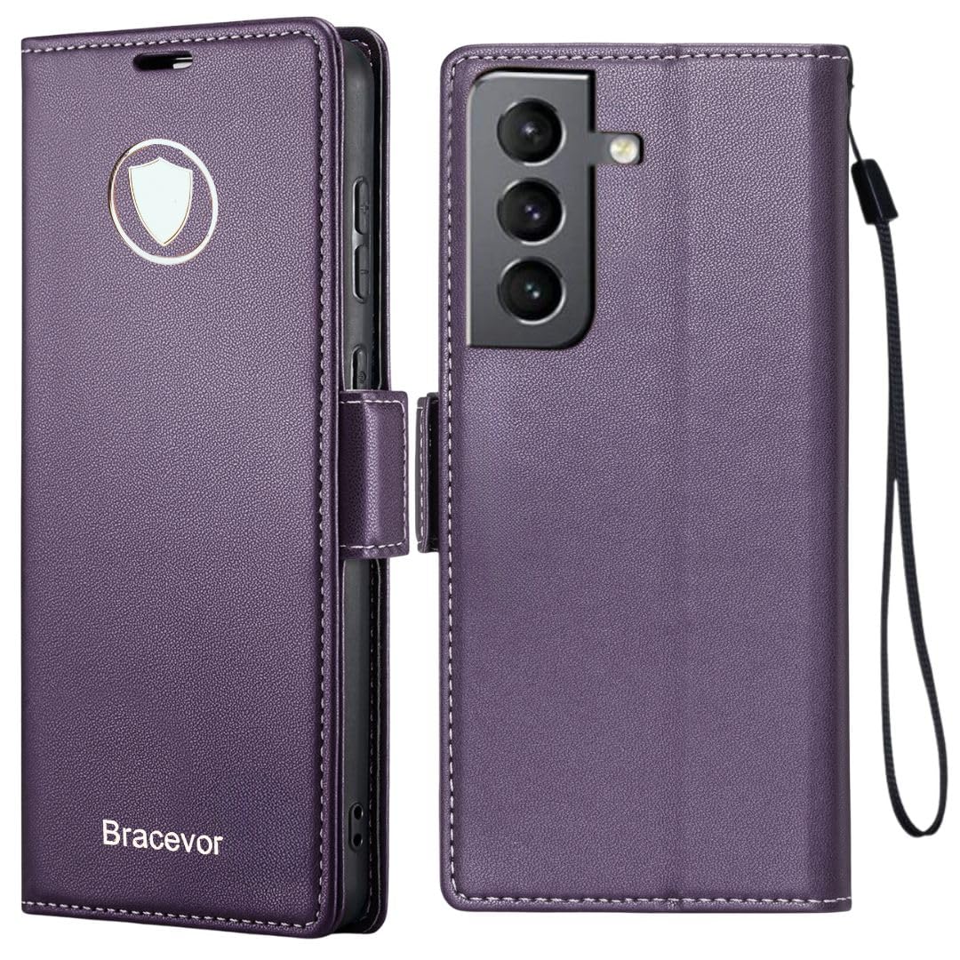 Bracevor Deluxe Leather Flip Cover case for Samsung Galaxy S22 : Purple | PU Wallet Card Slots | Kickstand | 360 Degree Protection (B0DFTMZRBW) Amazon Price History, Amazon Price Tracker