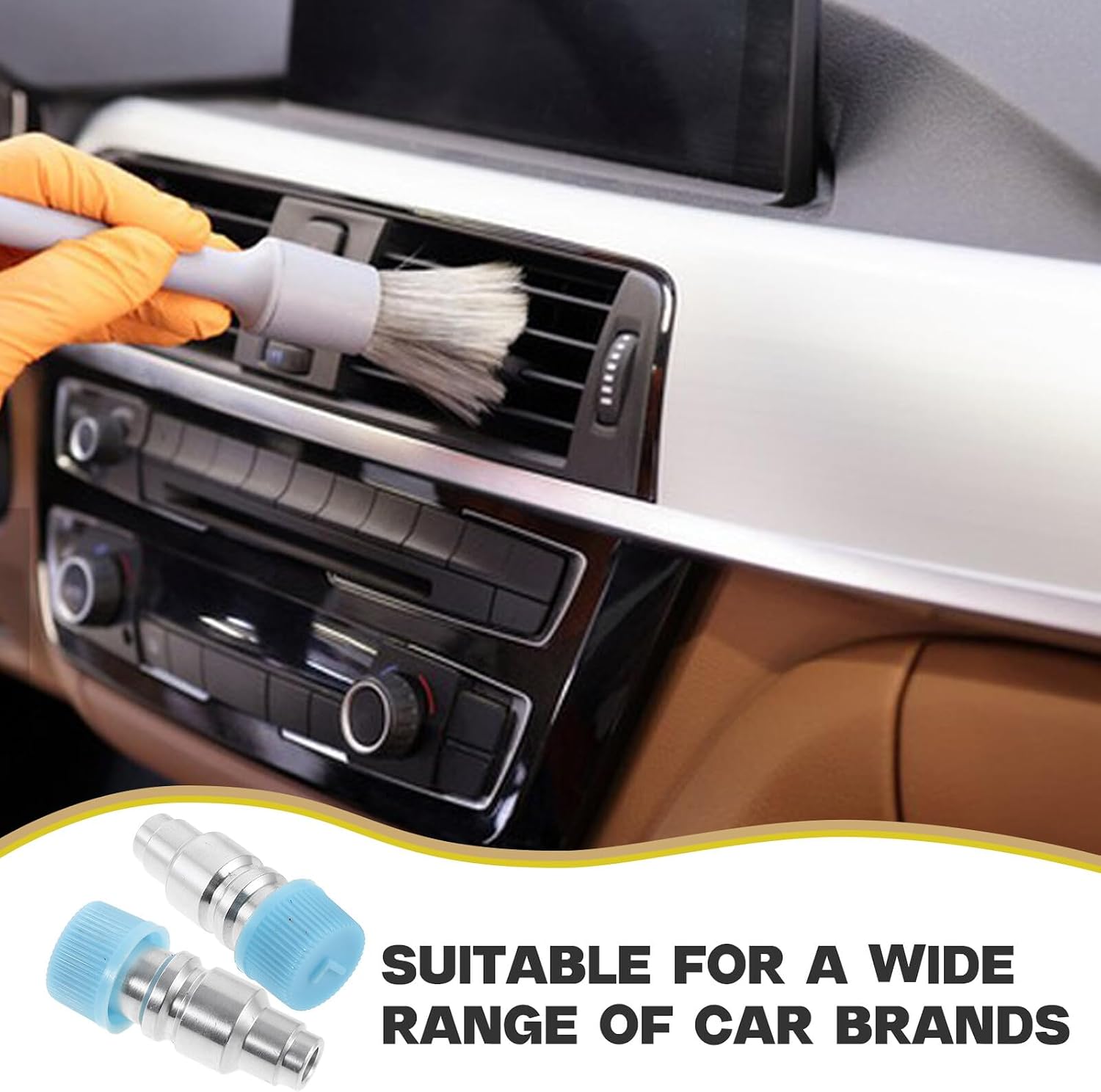 2pcs Car Adapter Fittings High and Low Pressure Quick Connect Coupler Replacement Parts for Ac Charging