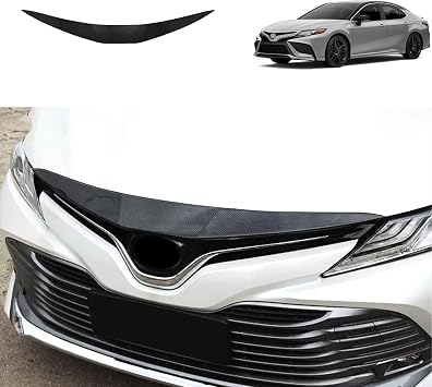 Car Accessories Compatible With Toyota Camry LE XLE 2024 2023 2022 2021 2020 2019 2018 Exterior Front Bumper Upper Grill Grilles Frame Cover Trims ABSCarbon Fiber Style