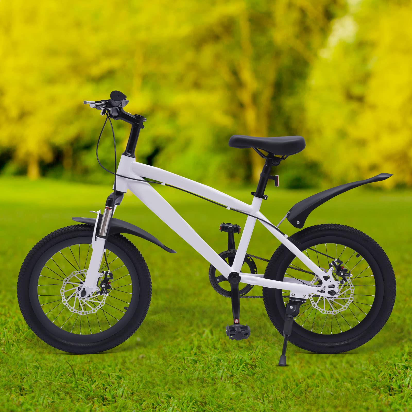 Bicicleta infantil para niña de 18 pulgadas, bicicleta de montaña con linterna eléctrica y bomba de neumáticos, bicicleta de montaña para niñas y niños a partir de 5 años, bicicleta infantil