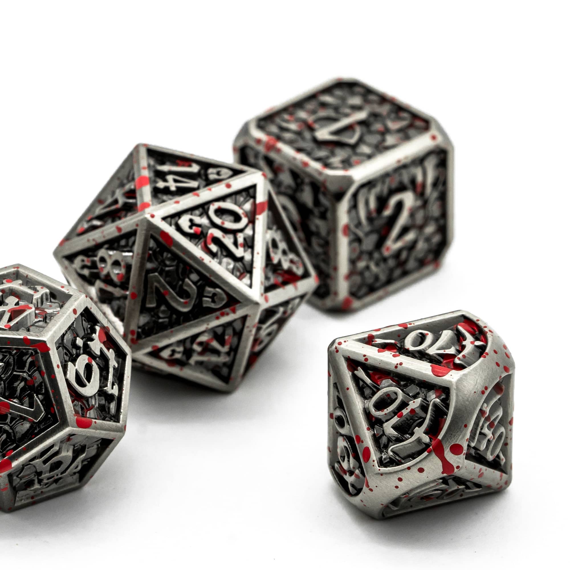 Dados Diseño de Metal D & D Dice 7 PCS DND Dados, Juego de Dados poliédricos, for Juego de rol. MTG Pionero Dado Gigante(Gold)