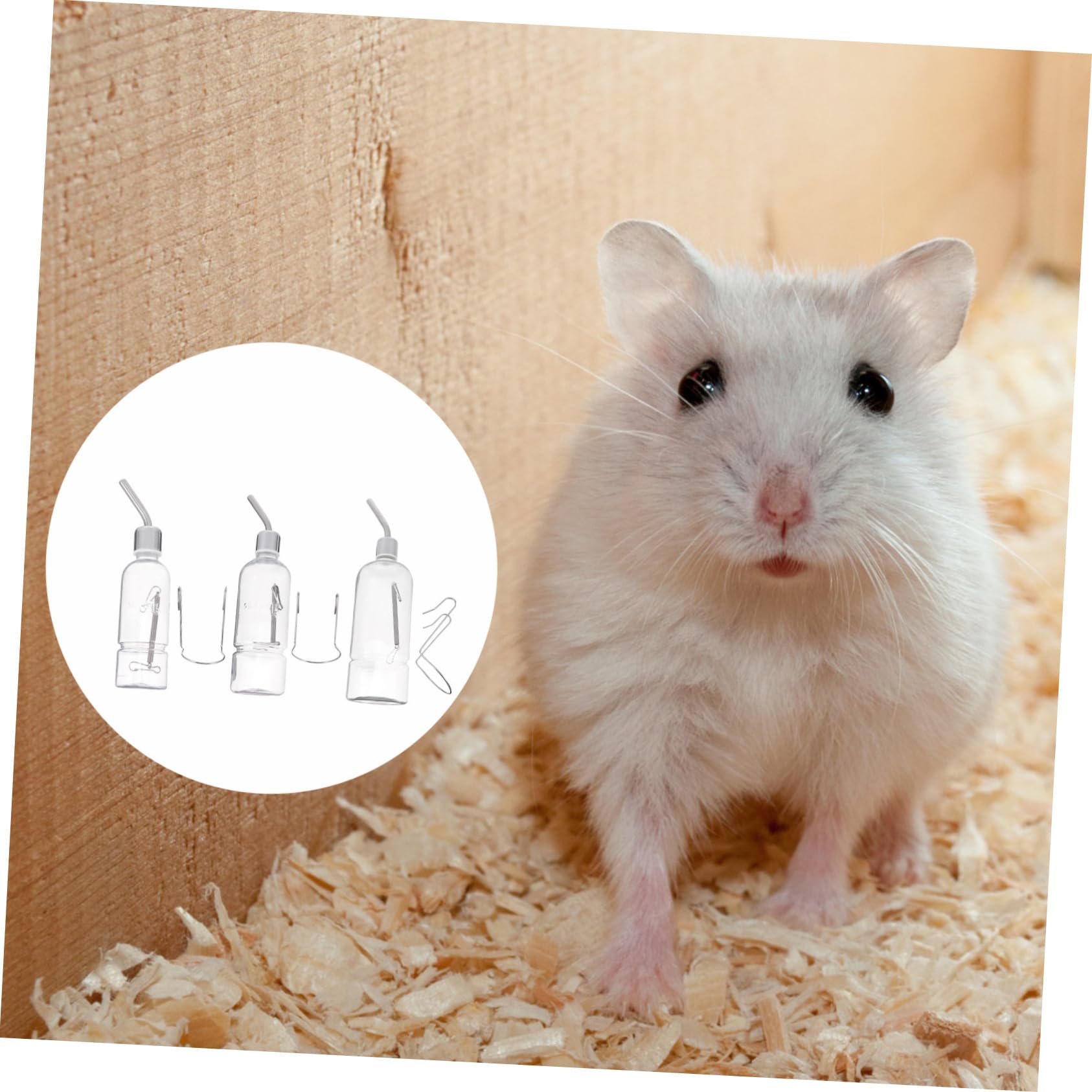 BESTonZON 3pcs Pet Stainless Steel Drinking Fountain Automatic Water Bottle for Cage Squirrel Water Bottle