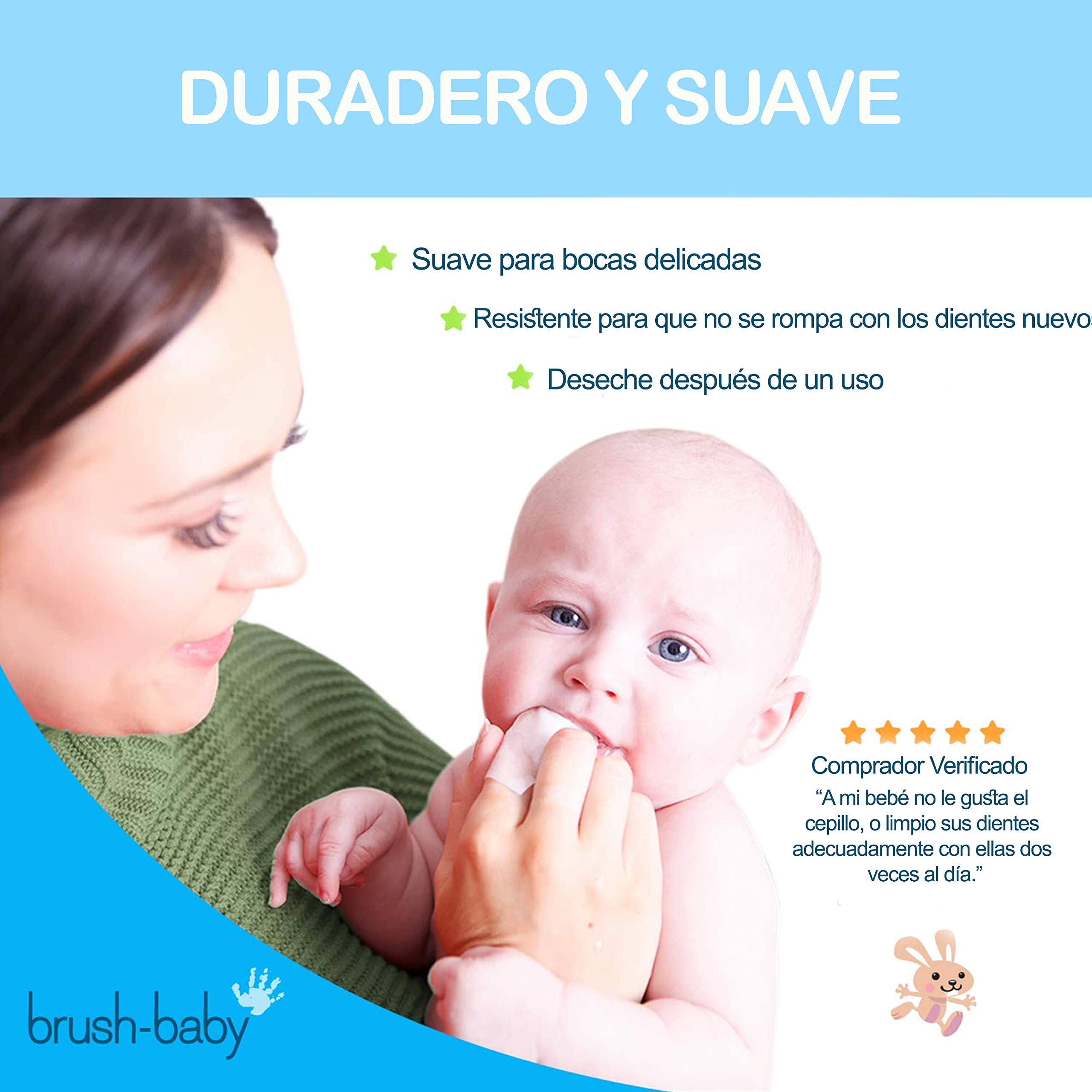 Brush-Baby Toallitas dentales para bebés | Nacimiento etapa 1 – Primeros dientes | Apto de 0 a 16 meses | Toallitas suaves para limpiar suavemente la boca, las encías y la lengua de tu bebé, 1 paquete de 28 toallitas envueltas individualmente