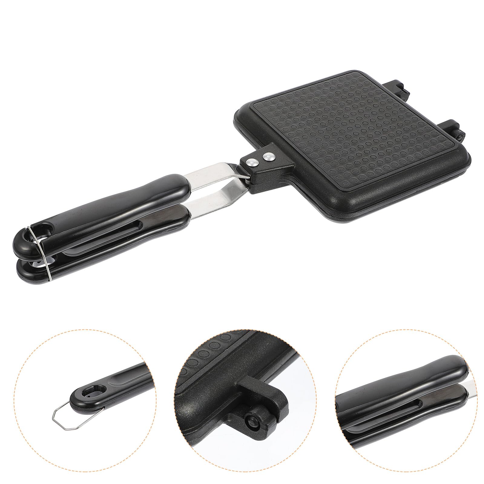 PartyKindom Antihaft Sandwichform aus Aluminium, Schwarz, Abnehmbar | Doppelseitig, Leicht zu Reinigen, Brotbackplatte für Toast und Sandwichbrot, Küchenbedarf