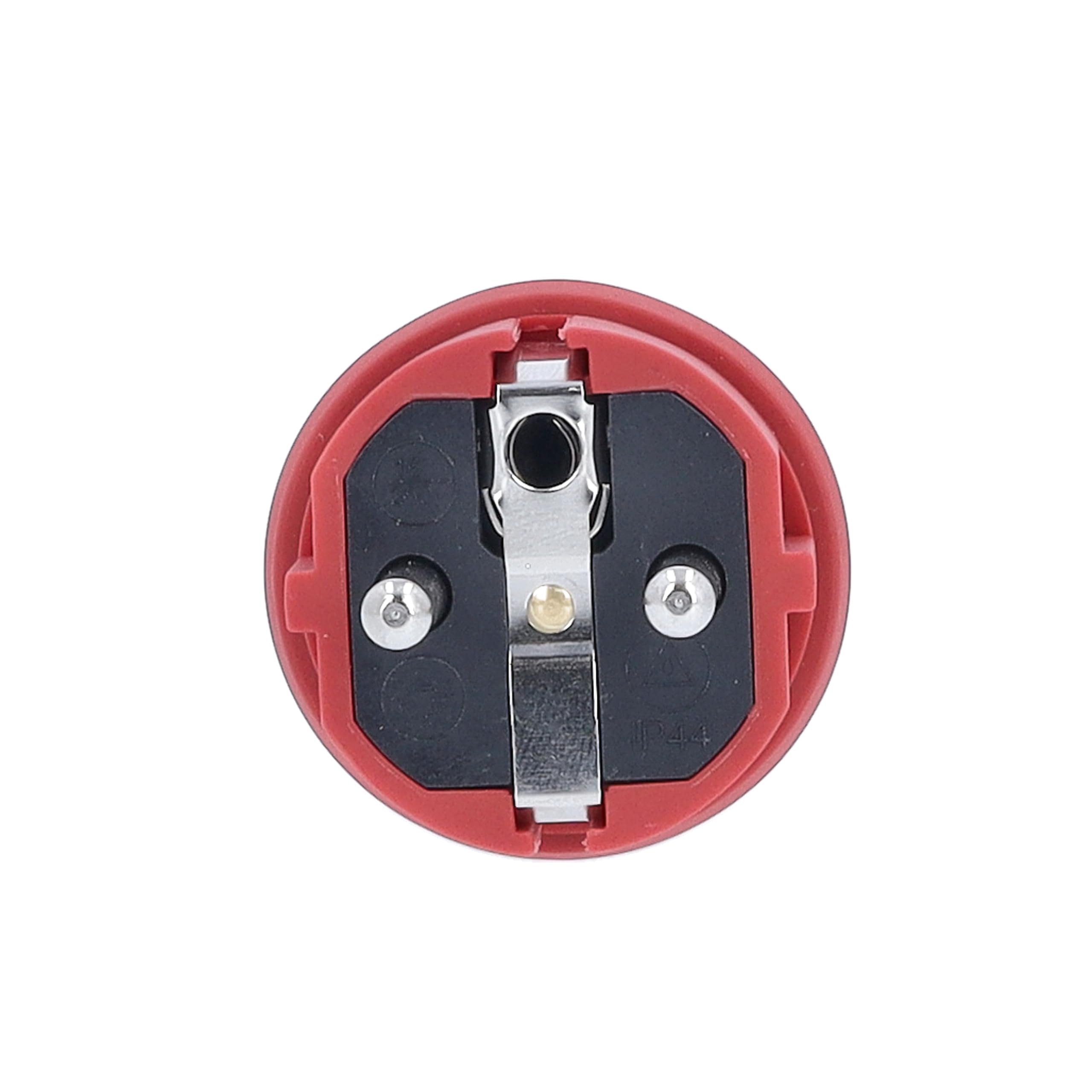 as - Schwabe Enchufe de contacto de protección, rojo, para cables de hasta máx. 2,5 mm², enchufe de goma apto para exteriores, 230 V/16 A, IP44, 62290