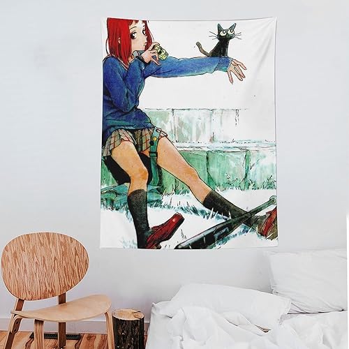 Miniatura 7 de LAHE FLCL - Tapiz de anime (44) impreso en tapiz de pergamino para pared, decoración familiar del hogar, dormitorio, tapices decorativos de 60 x 80