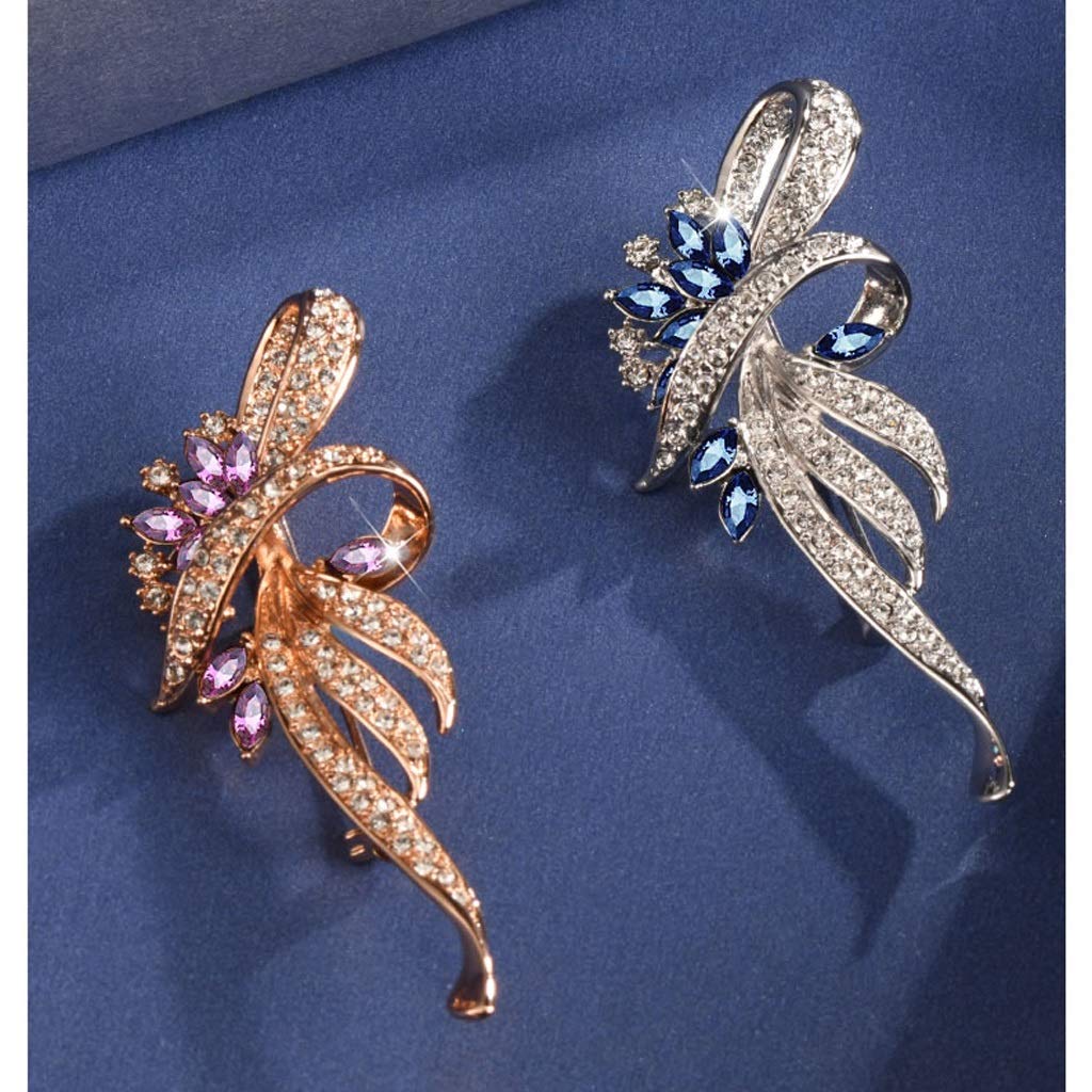 Brooch Broche de Ramo de Diamantes Lindo para Mujer con Broche de Cristal, Adecuado para Vestido, Bufanda, Chal