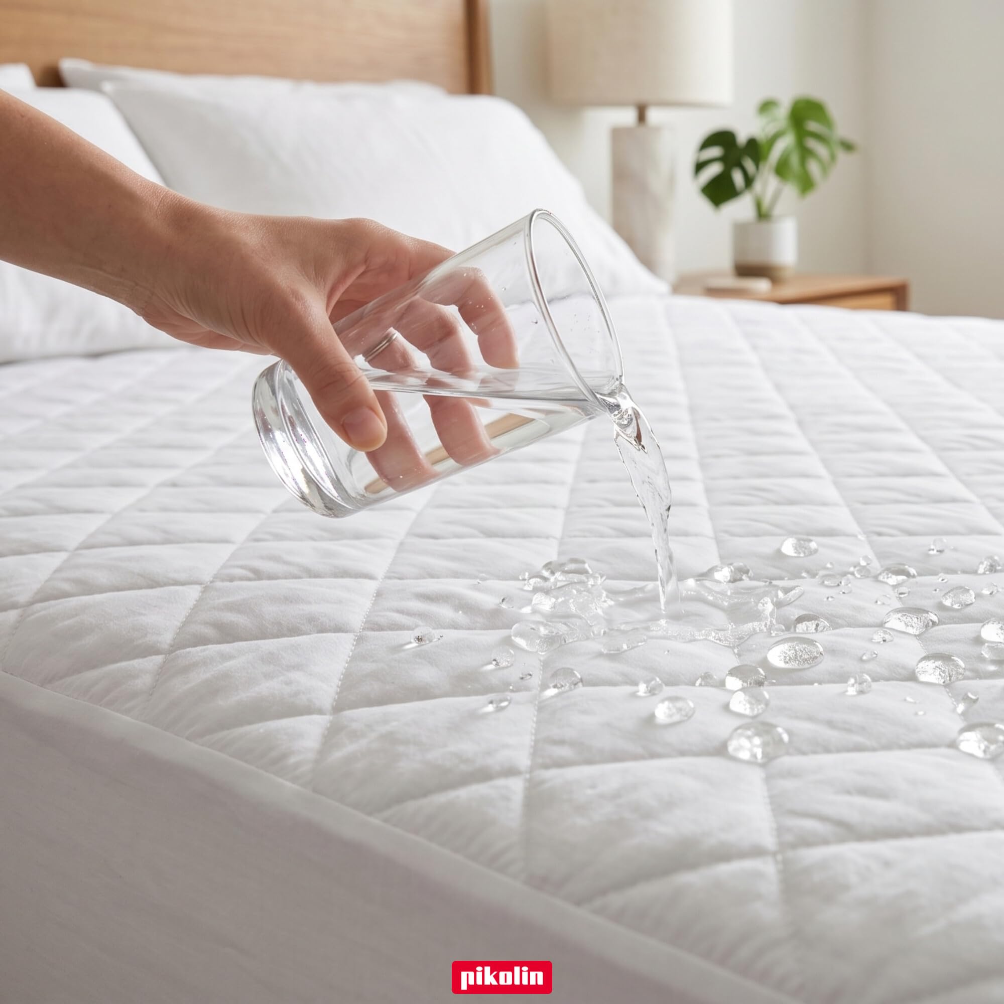 Pikolin Home - Coprimaterasso King Size in Tencel™ Hiper-traspirante, Imbottitura Tatto Piuma, Impermeabile e Termico, 180 x 190/200 cm, Faldone 45 cm