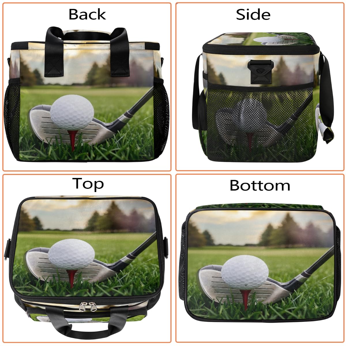 Mexpekil Borsa termica per il pranzo, a prova di perdite, riutilizzabile, per sport, golf, picnic, mazza da golf e palline, borsa termica per donne, uomini, lavoro, campeggio, spiaggia, ufficio, 24