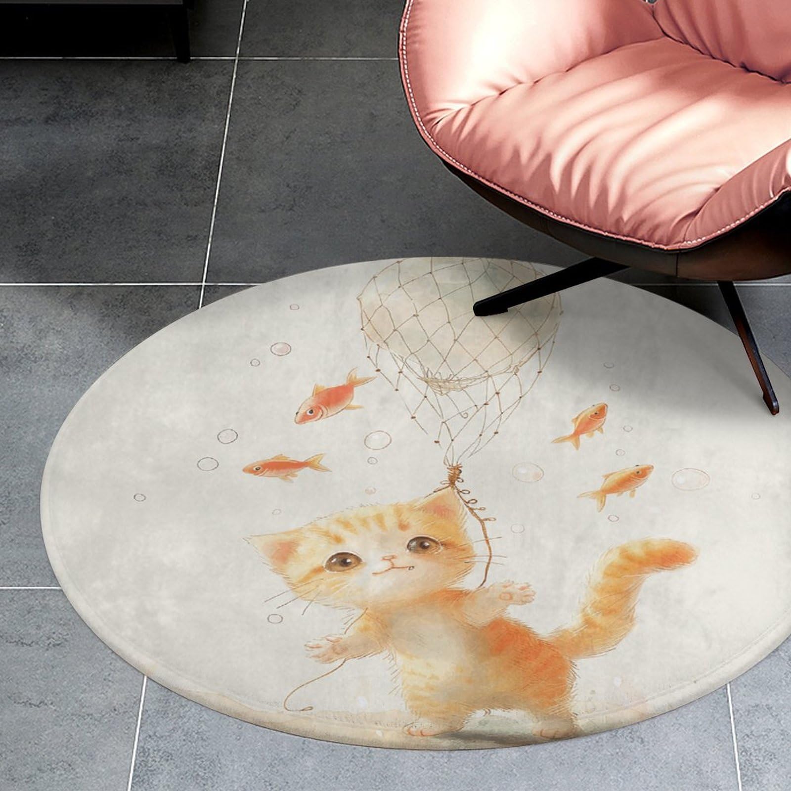 Tapis circulaire pour salle de bain et chambre, ambiance cocooning assurée