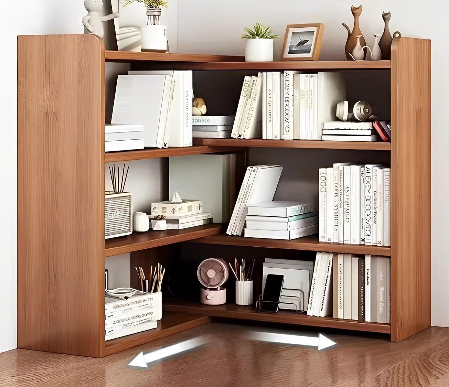 Amazon.co.jp: デスク上置き棚 本棚 収納ラック 伸縮型 幅60～110×奥行