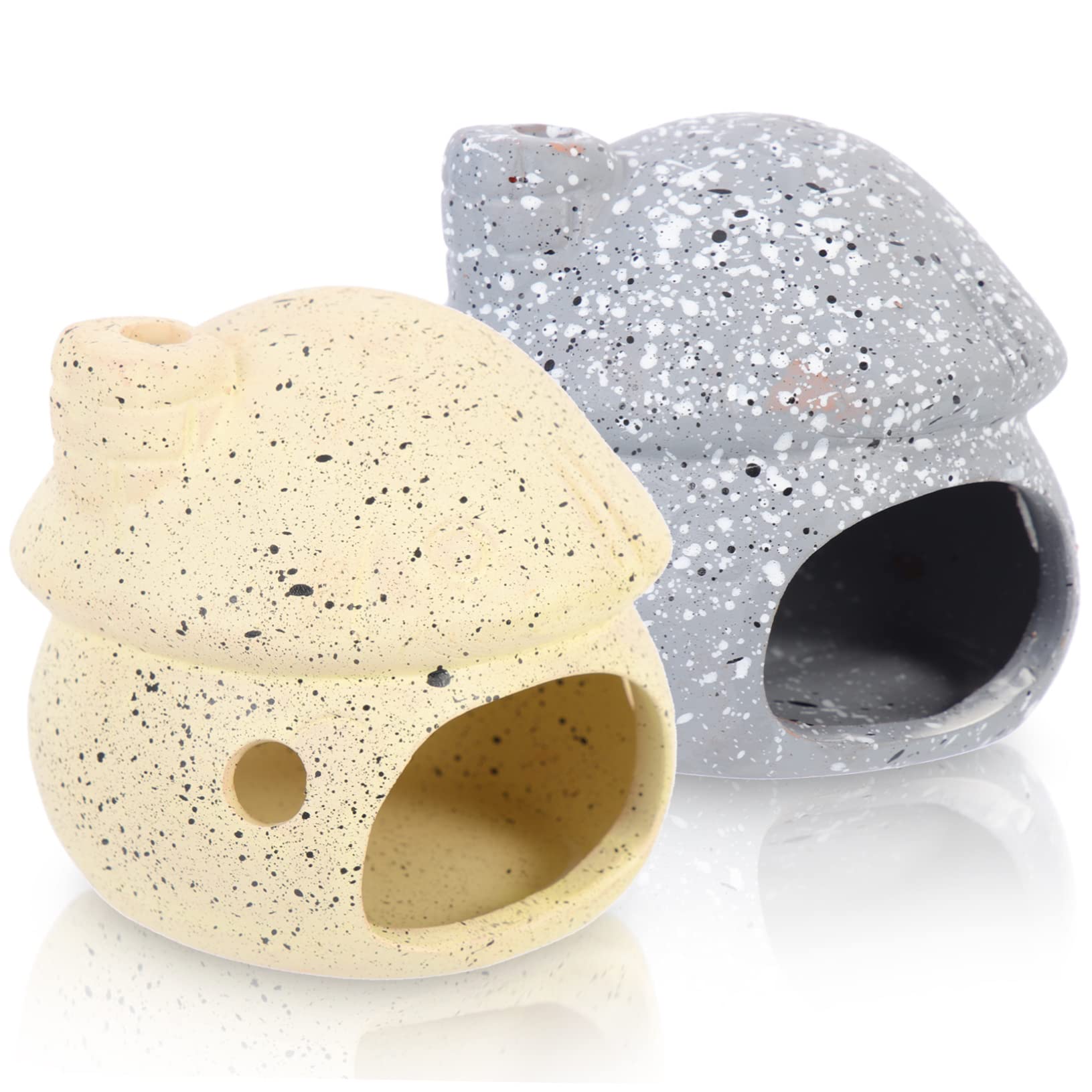 POPETPOP 3 Juegos Olla De Barro del Tanque De Peces Adornos Paisajismo Cueva De Peces Decoración Pecera Decoración De Pecera Peceras Olla De Barro De Pescado Cueva del Acuario 2 Piezas * 3