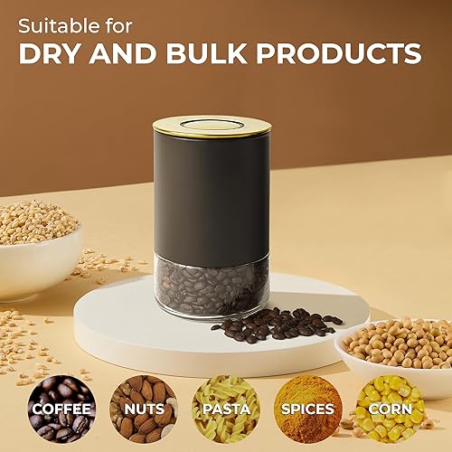 Miniatura 4 de Kaffe - Recipiente de vidrio para café (8 onzas) con tapa hermética, sello de clic para liberar, vidrio sin BPA y acero inoxidable, elegante