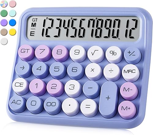 Miniatura 9 de VEWINGL Calculadora mecánica de escritorio de 12 dígitos con pantalla LCD extra grande de 5 pulgadas, botones grandes de fácil presión, pantalla
