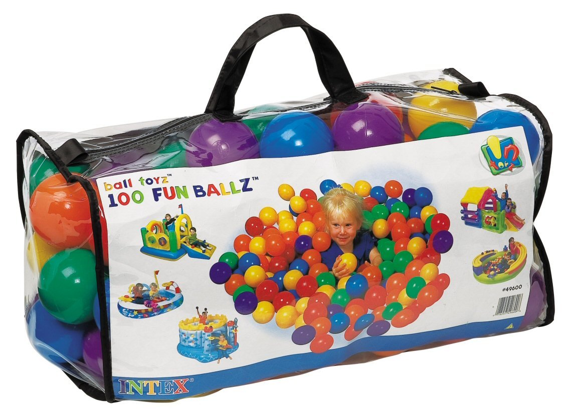100 Large Multi Coloured Plastic Fun Balls *Pools + Play* Childs Toy