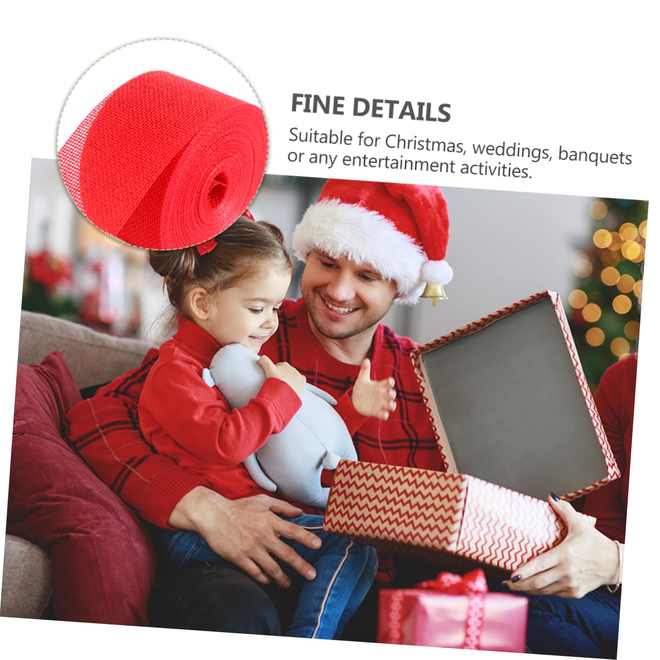 NUOBESTY 4rollen Weihnachtsband Aus Leinenimitat Für Dekoration Und -projekte Für Hochzeiten Und Festlichkeiten