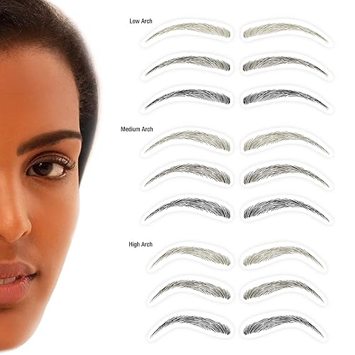 Miniatura 3 de Godefroy MyBrows Transferencias de cejas de larga duración, arco bajo, marrón oscuro, 48 pares de cejas (96 transferencias individuales)