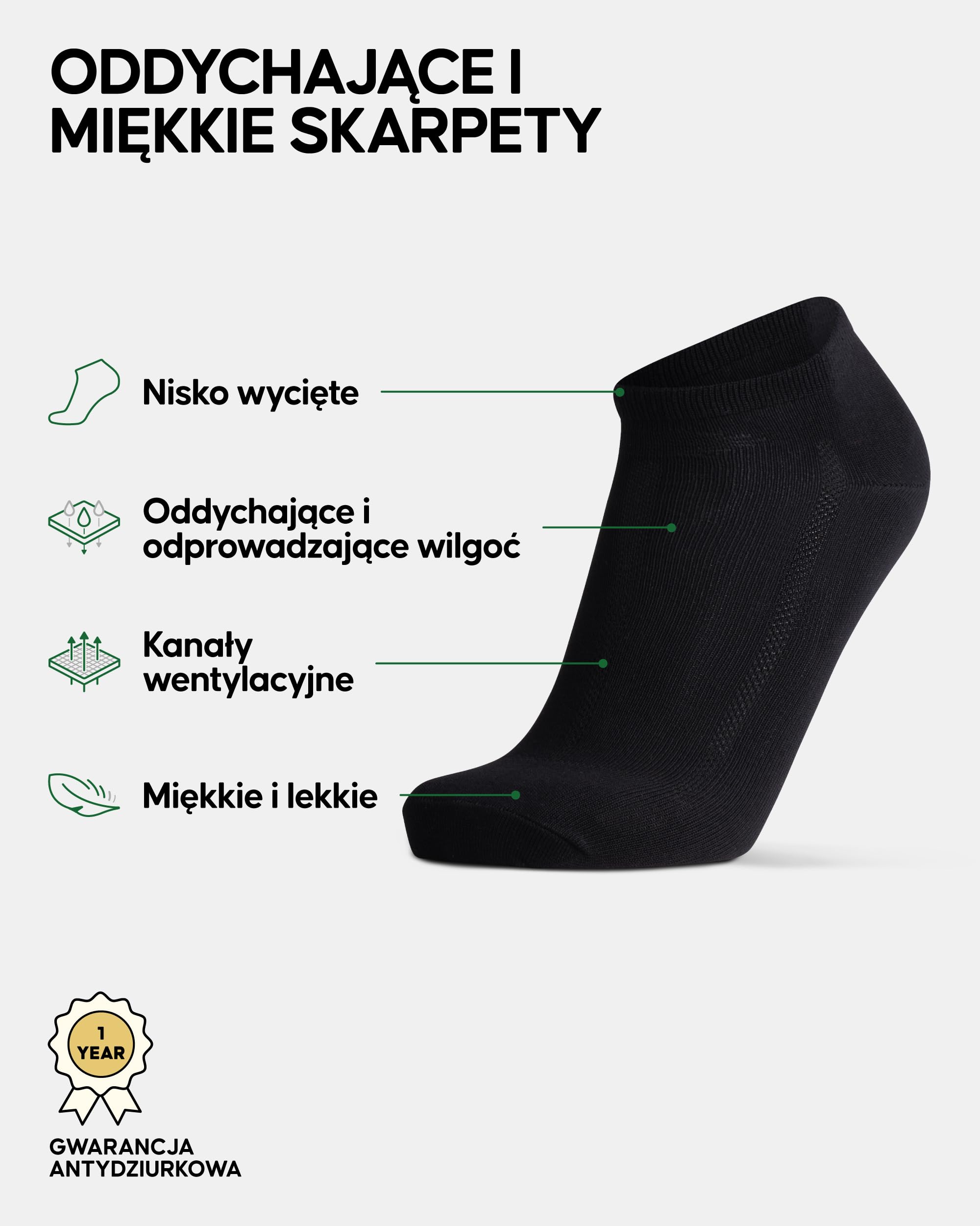 DANISH ENDURANCE Skarpety Bambusowe Stopki, Przeciw Obtarciom, 6-Pak | Skarpety Bambusowe Stopki, Oddychające, Antyotarciowe, Miękkie, dla codziennego noszenia w butach, Unisex