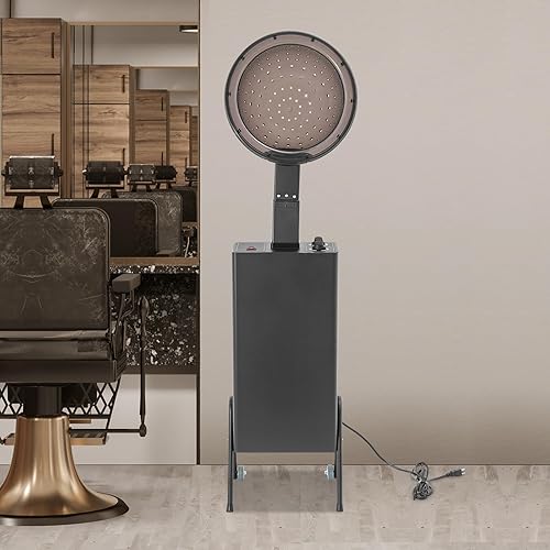 Miniatura 4 de Secador de pelo con capucha para salón, secador de capó de 1200 W con temporizador de 60 minutos, 3 ajustes de calor, capucha y ruedas ajustables,