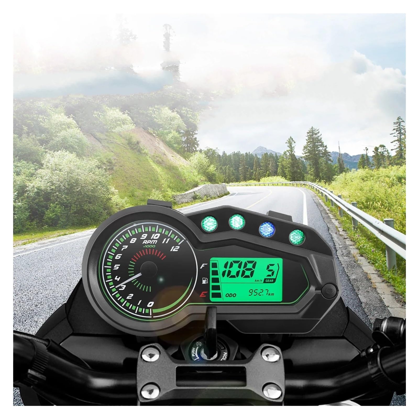 Contagiri contachilometri Strumento Multifunzione Per Tachimetro Per Moto Per Brasile Titan 150 Per Cg150 12V Indicatore Livello Dell'olio Digitale A LED Per Moto
