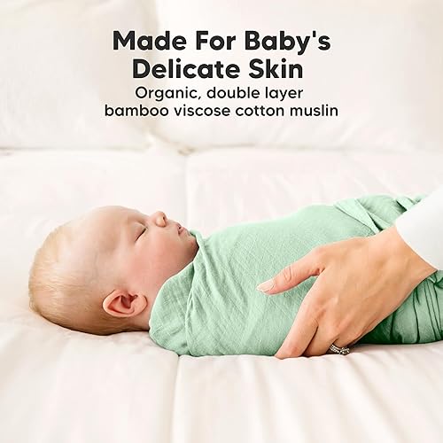 Miniatura 4 de Paquete de 4 mantas de muselina para bebés, niños y niñas, mantas orgánicas para bebé, unisex, mantas de recepción, pañales para recién nacidos,