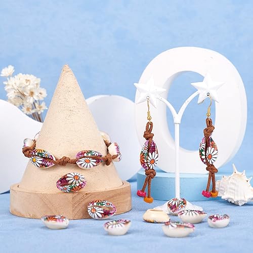 Miniatura 3 de Cheriswelry 20 cuentas de concha de cauri natural, sin agujero, espiral, concha, verano, playa, abalorios de corte liso, concha ovalada, cuentas