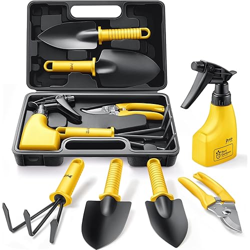 Kids Gardening Tools Set, Geyiie Gardening Set for Kids Gardening Tool Kit Outdoor Garden Toys Women Small Garden Planting Tools Easter Gift Sets for Boys Girls Children Ages 6 + (6PCS)