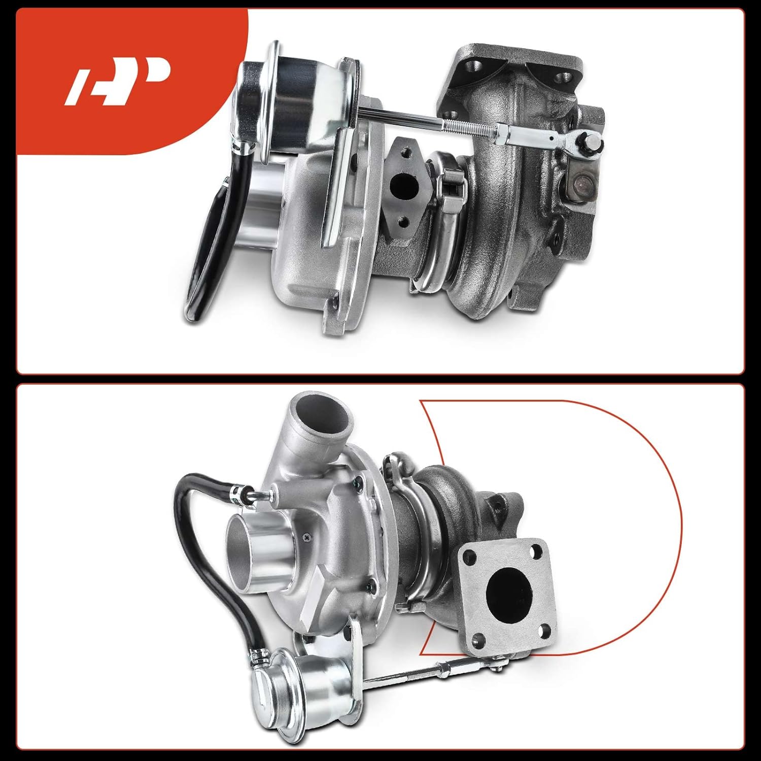 A-Premium Complete Turbo Turbocharger Kit, with Wastegate Actuator & Gasket, Compatible with New Hollander, CAT 247 Series Skid, Terex Loaders, Tractor TC55DA, SHIBAURA Tractor ST445, Replace# 2389349