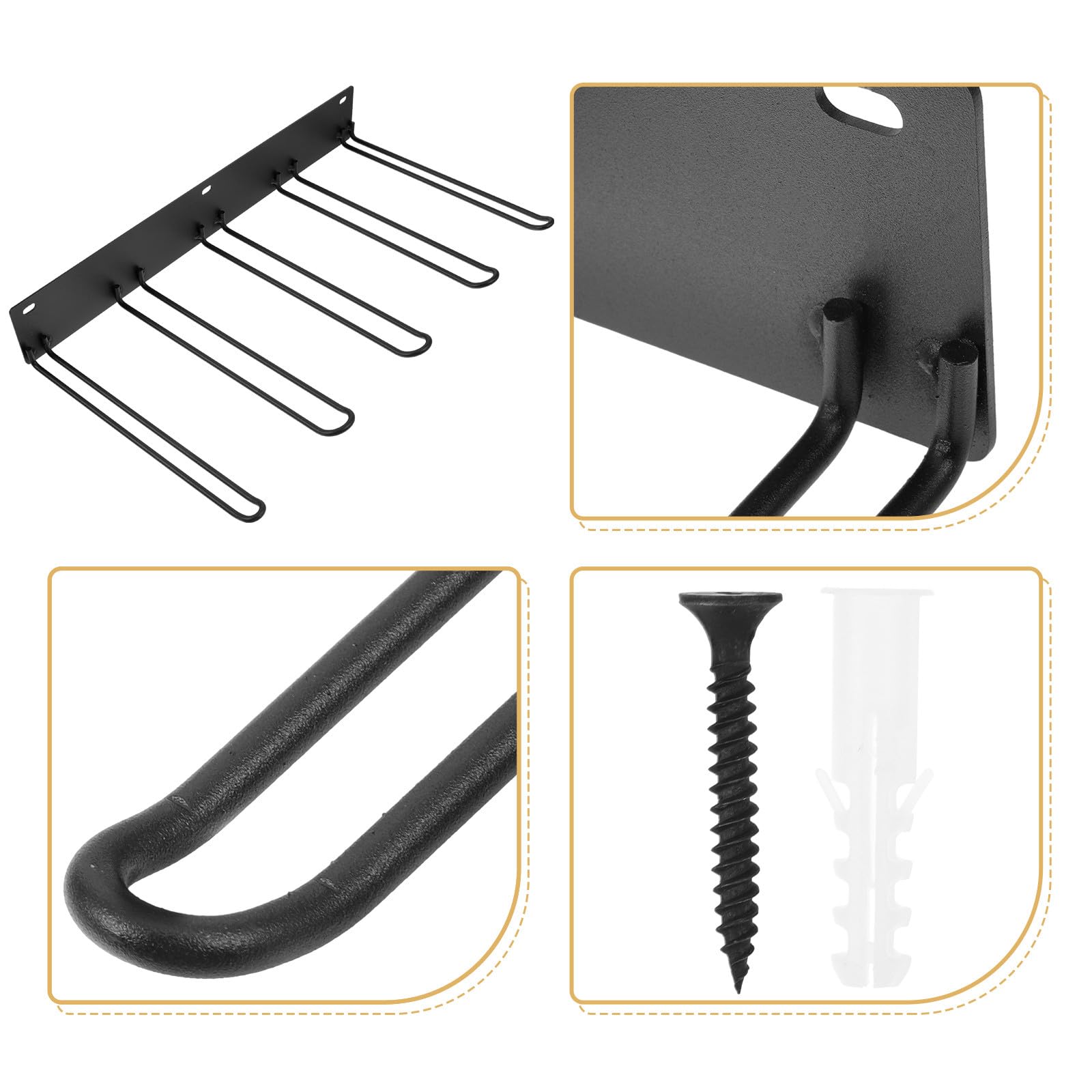 INOOMP Porta Stivali da Parete in Metallo Nero Sospeso, Organizer Salvaspazio per Conservare la Forma degli Stivali, Design Resistente e Moderno per Uso Domestico