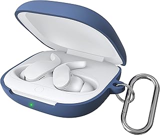 Etui ochronne do Beats Fit Pro, pokrowiec z klipsem, silikonowe etui, brelok kompatybilny z Studio Buds Protector Osłona breloka, odporny na wstrząsy, przednia dioda LED (niebieski)