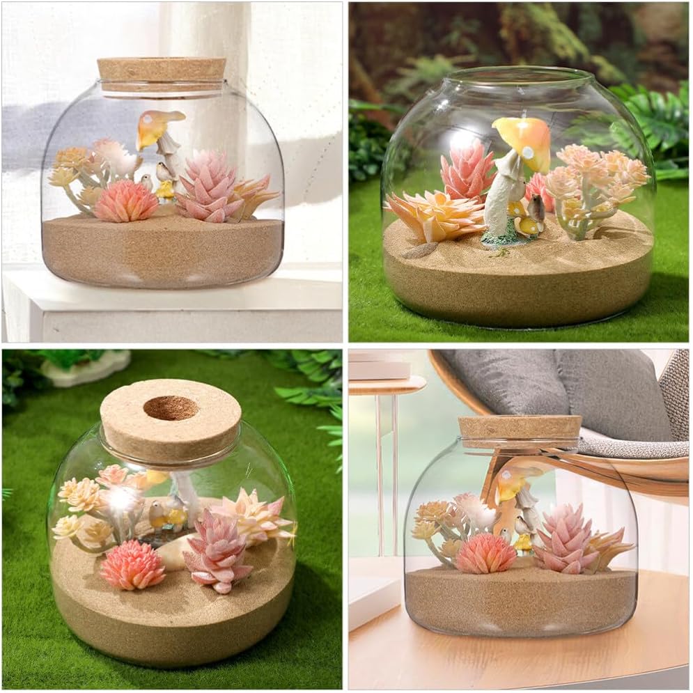 Yardwe 2pcs Glass Terrarium Bottle for Microlandscape Elegant Design for Plants Moss and Decorative Use Compact and Hydroponic Storage Jar