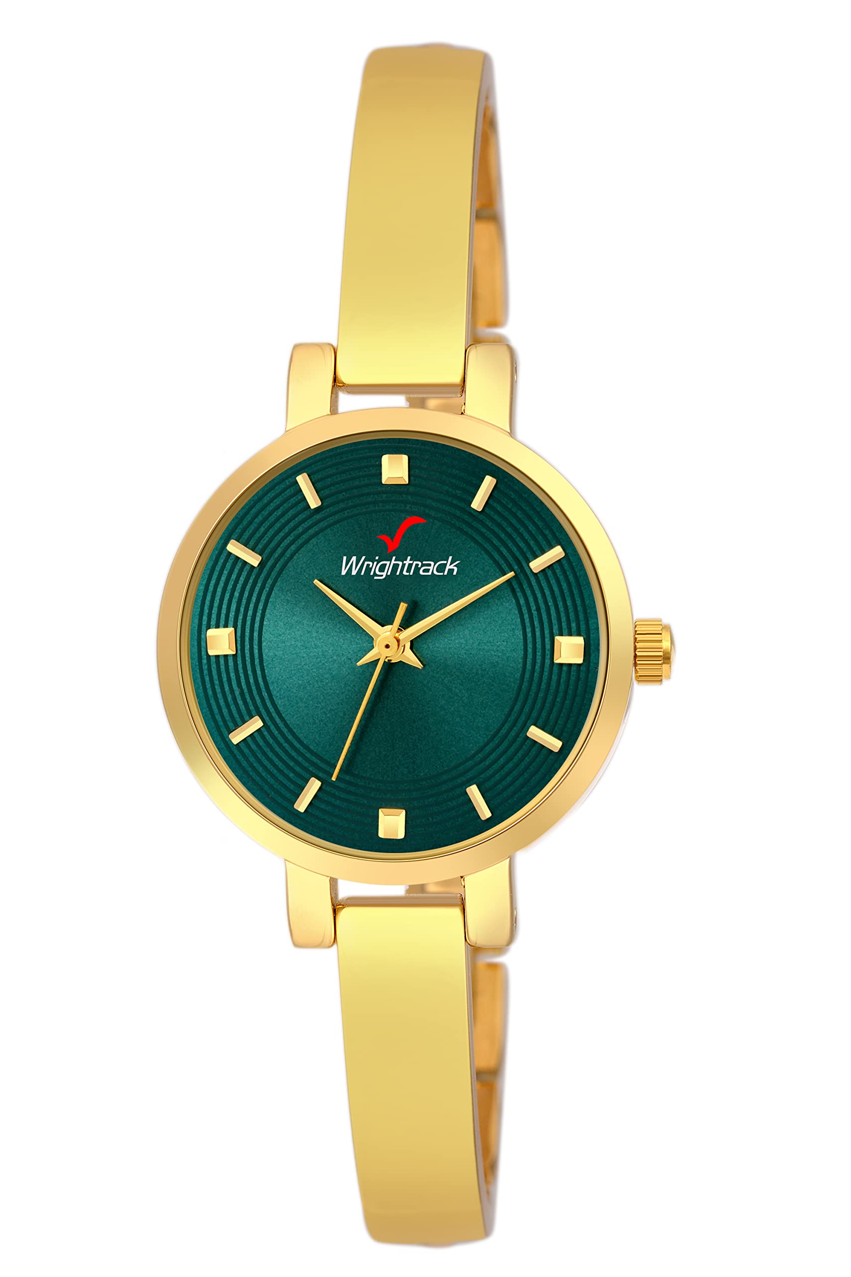 WRIGHTRACK Analogue Quartz Movement Stainless Steel Golden Band Wrist Watch for Womens and Girls (Green) (B09Z81VYJ1) Amazon Price History, Amazon Price Tracker