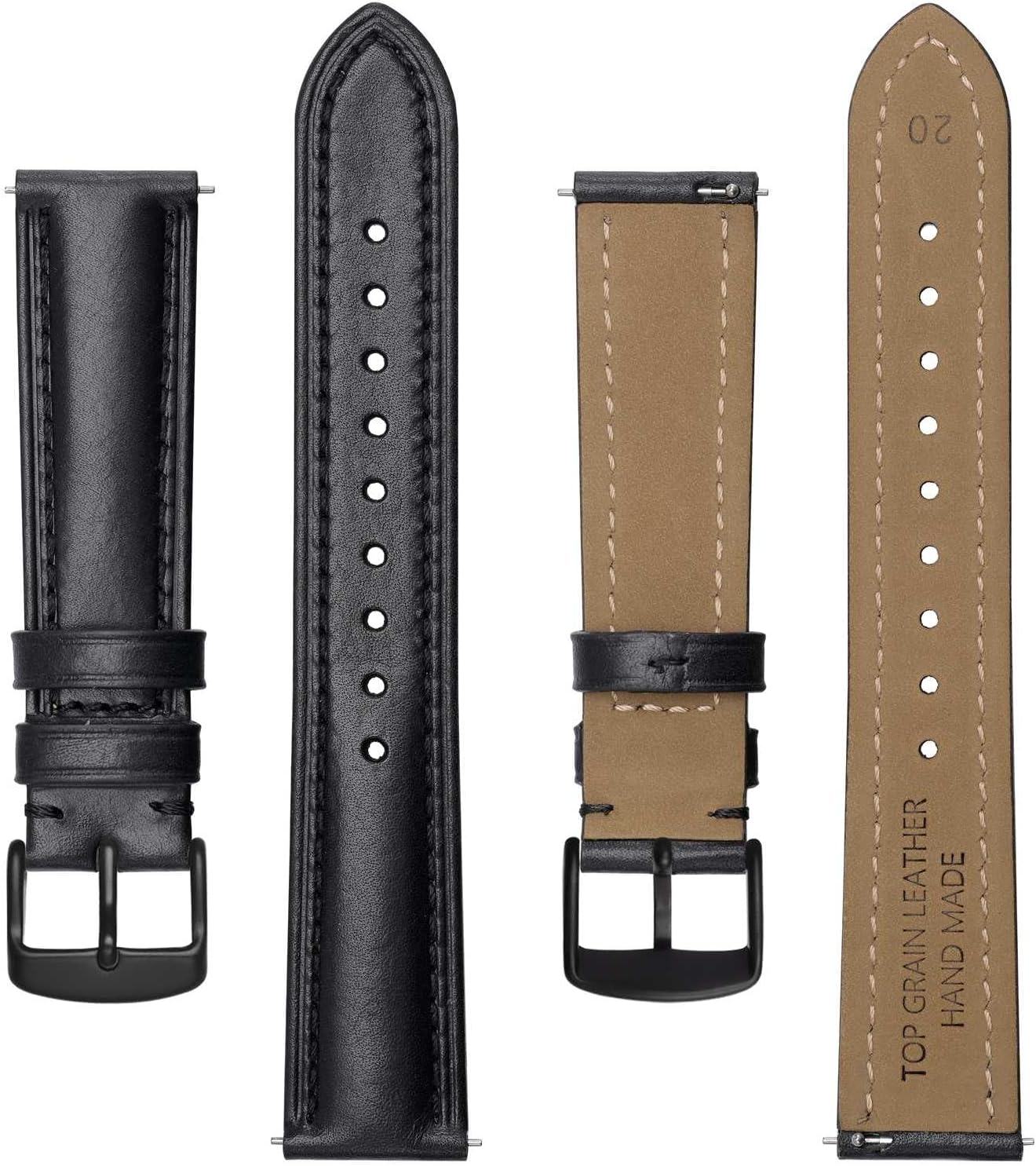 BISONSTRAP Retro Leather Watch Straps for Men, Oil Waxed Calfskin Replacement Band, Quick Release, Band Width 18mm 19mm 20mm 22mm - Image 3