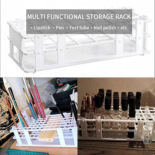 Miniatura 2 de Paquete de 2 soportes para lápices labiales de 24 rejillas, soporte multifuncional para almacenamiento de artículos de papelería cosmética, estuche