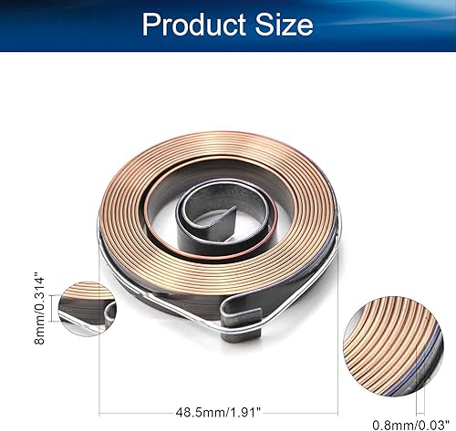 Miniatura 2 de Muelle de prensa de taladro, Bettomshin, 2 piezas, 0.8 x 0.315 x 60.630 x 1.969 in, resorte de retorno, resorte de retorno, resorte de retorno,