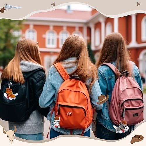 Miniatura 6 de Paquete de 24 llaveros de peluche de caballo pequeño a granel de San Valentín para el aula, a granel de 4 pulgadas, mini peluche de caballo de pie