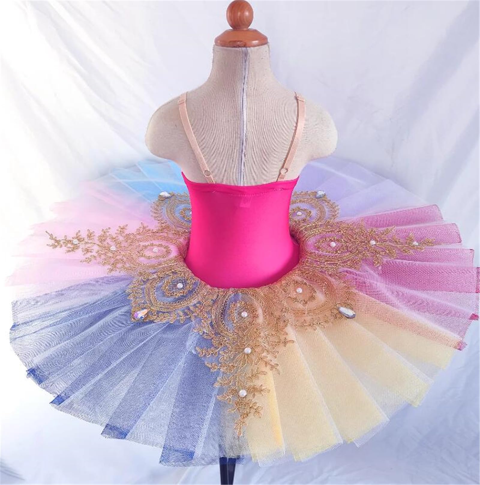 Vestido de Ballet con Tutú y Falda de Bailarina para Fiesta Competición para Niña Disfraz de Ballet de Lago de Los Cisnes (160)