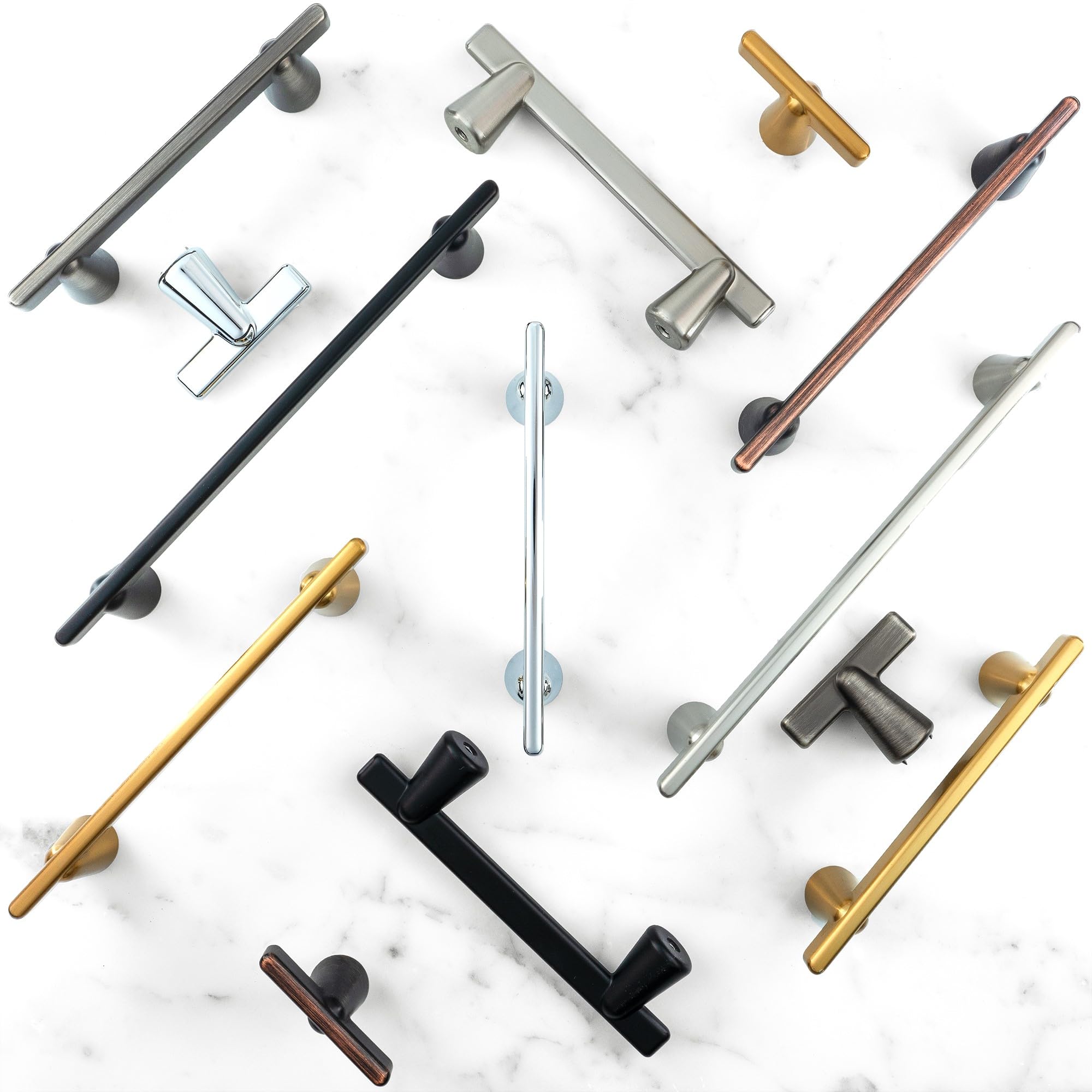 HESTIA HARDWARE Z19.10.S - Paquete de 10 tiradores delgados de níquel cepillado para gabinetes de cocina, tiradores de barra de 3 3/4 pulgadas entre agujeros de 96 mm