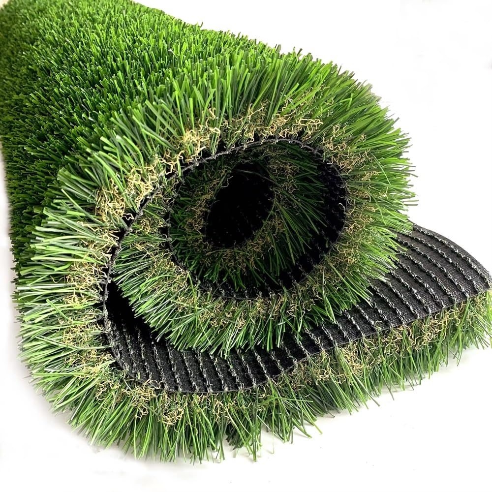 Erba Sintetica Giardino 3.5 Cm Bicolore Effetto Secco Drenante Resistente Uv Terrazzo Balcone Manto Calpestabile 35Mm Prato Sintetico Artificiale - Bicolore - 1X3 MT