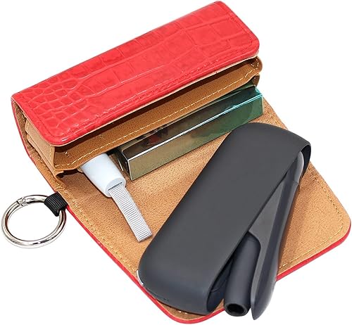 Miniatura 3 de EPMANN 7 Color Flip Bag Double Schoolbag Leather Case with Loop Fit for Iqos 30 Duo Case Pouch Holder DVD Storage case Color  Gray