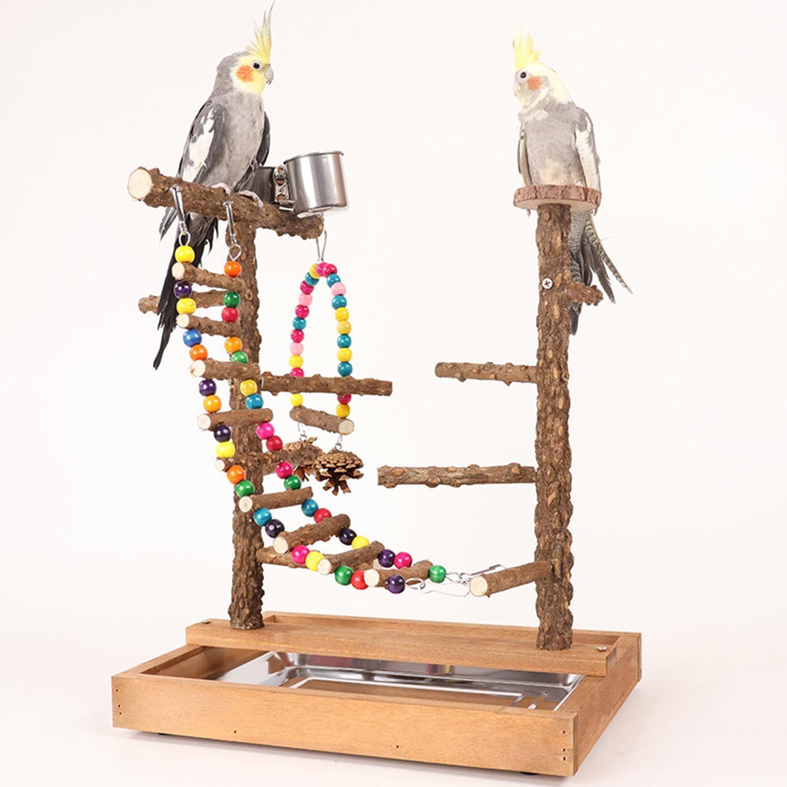 Jouets à Mâcher pour Perruches, Calopsittes et Perruches Ondulées sur Une Aire de Jeux pour Oiseaux