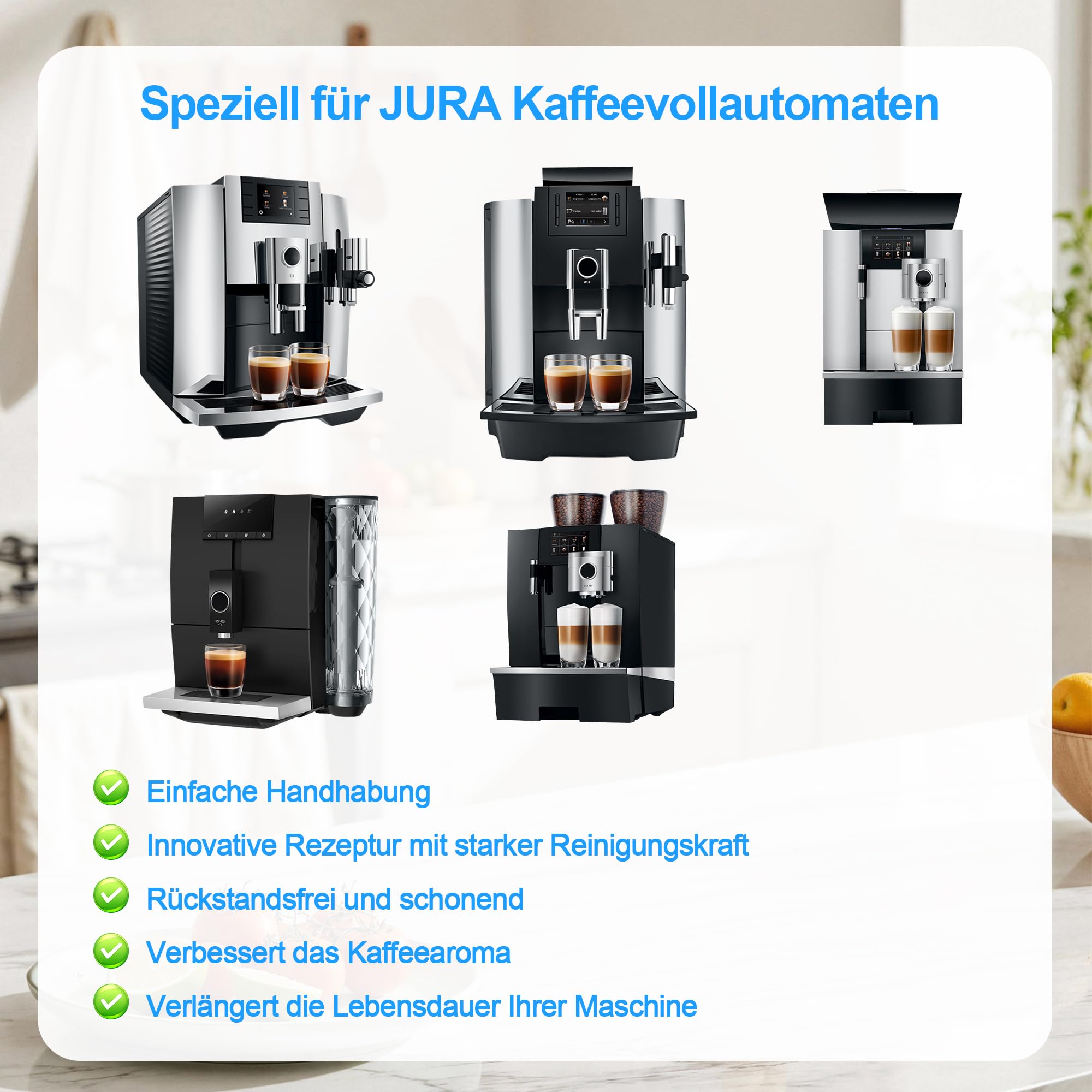 50 Reinigungstabletten Kompatibel für Kaffeevollautomaten Jura und allen Haushaltsgeräten- 50 Stück