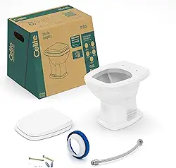 Kit Bacia Convencional, Assento Polipropileno Soft Close e Complementos de Instalação Fit Plus