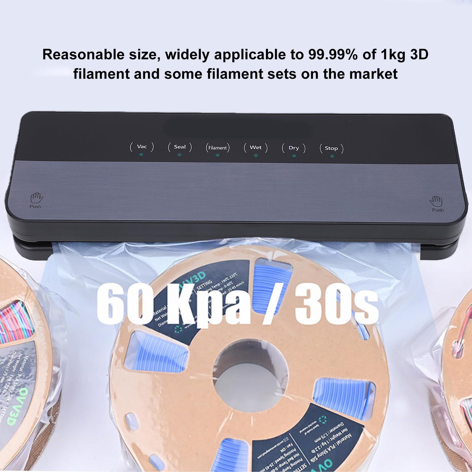 ViaGasaFamido Kit Completo de Almacenamiento Al Vacío de Filamentos con 1 Sellador y 20 Bolsas para Suministros de Impresión 3D (Enchufe de la UE)