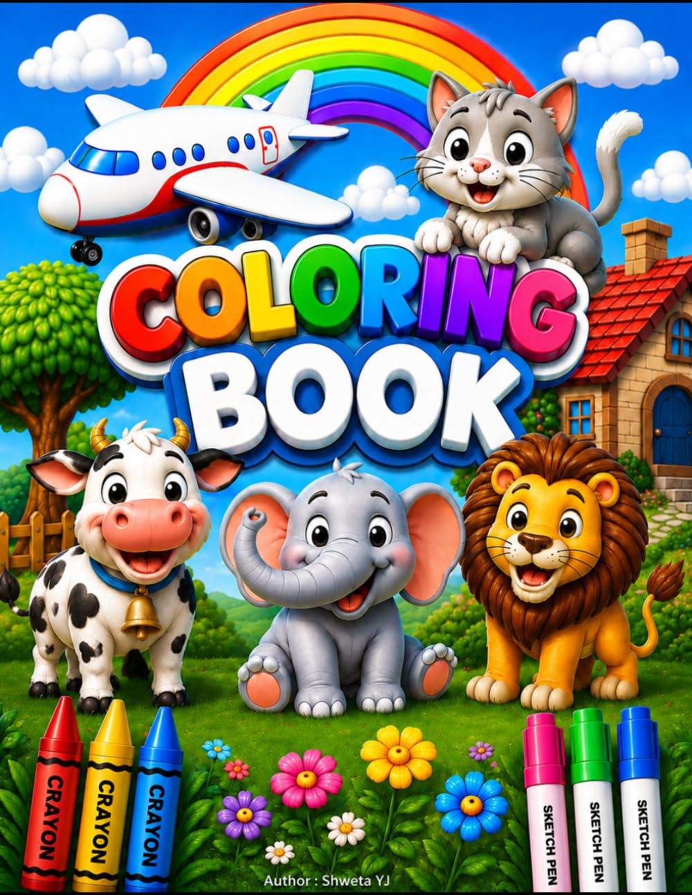 Easy and Fun Coloring Book for Kids Ages 2-8